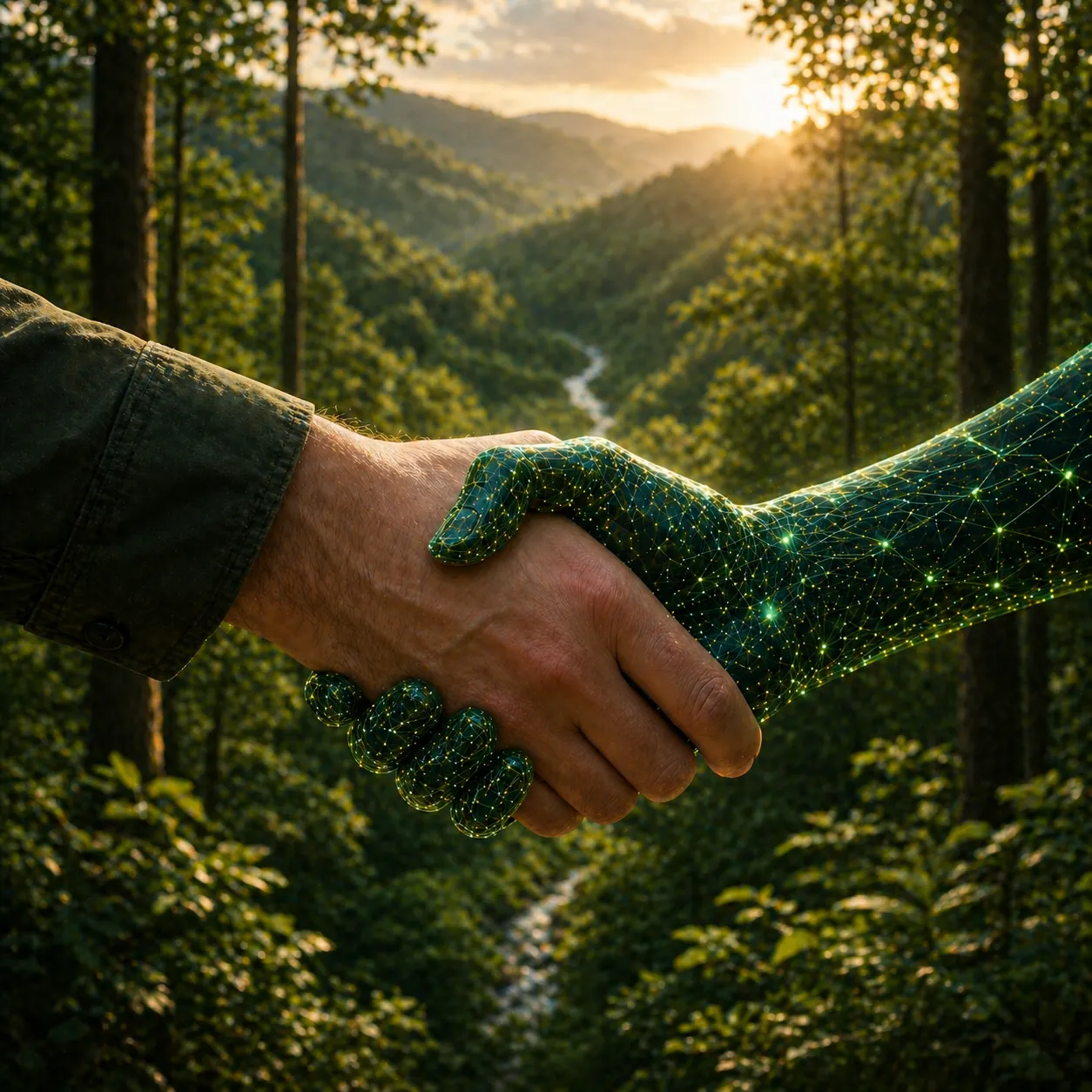 Contato entre tecnologia e relacionamento humano em ambiente florestal